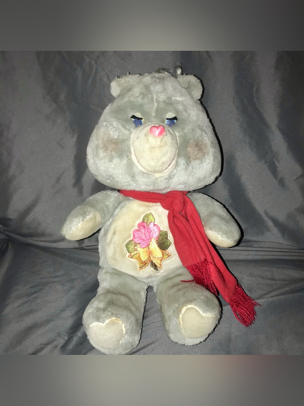 Vintage 1983 Kenner Care Bears grams bear gray plush stuffed animal